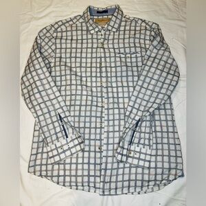 Tommy Bahama Blue and White Plaid Button Down Shirt